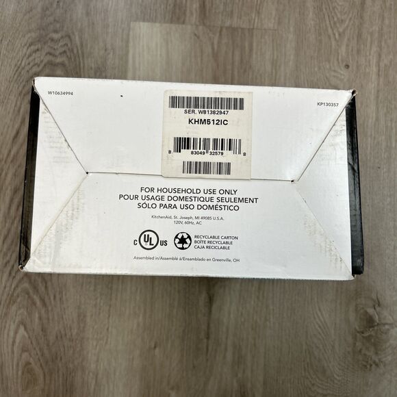 KitchenAid KHM512IC Hand Mixer Ice Blue 5-Speed Stainless Steel Turbo Beater NEW - Picture 7 of 8